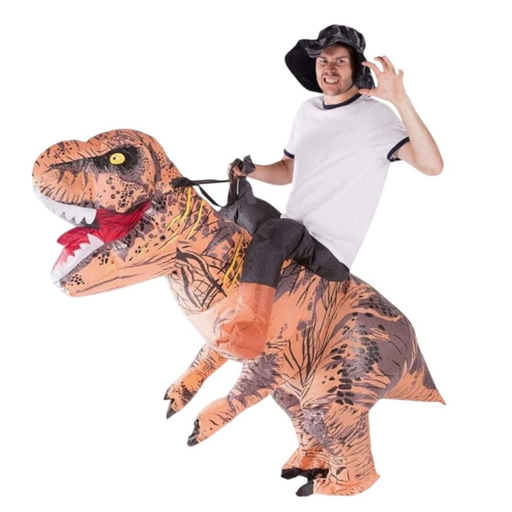 Inflatable Dinosaur Costume Riding T-Rex Air Blow Up Halloween Costumes Adult